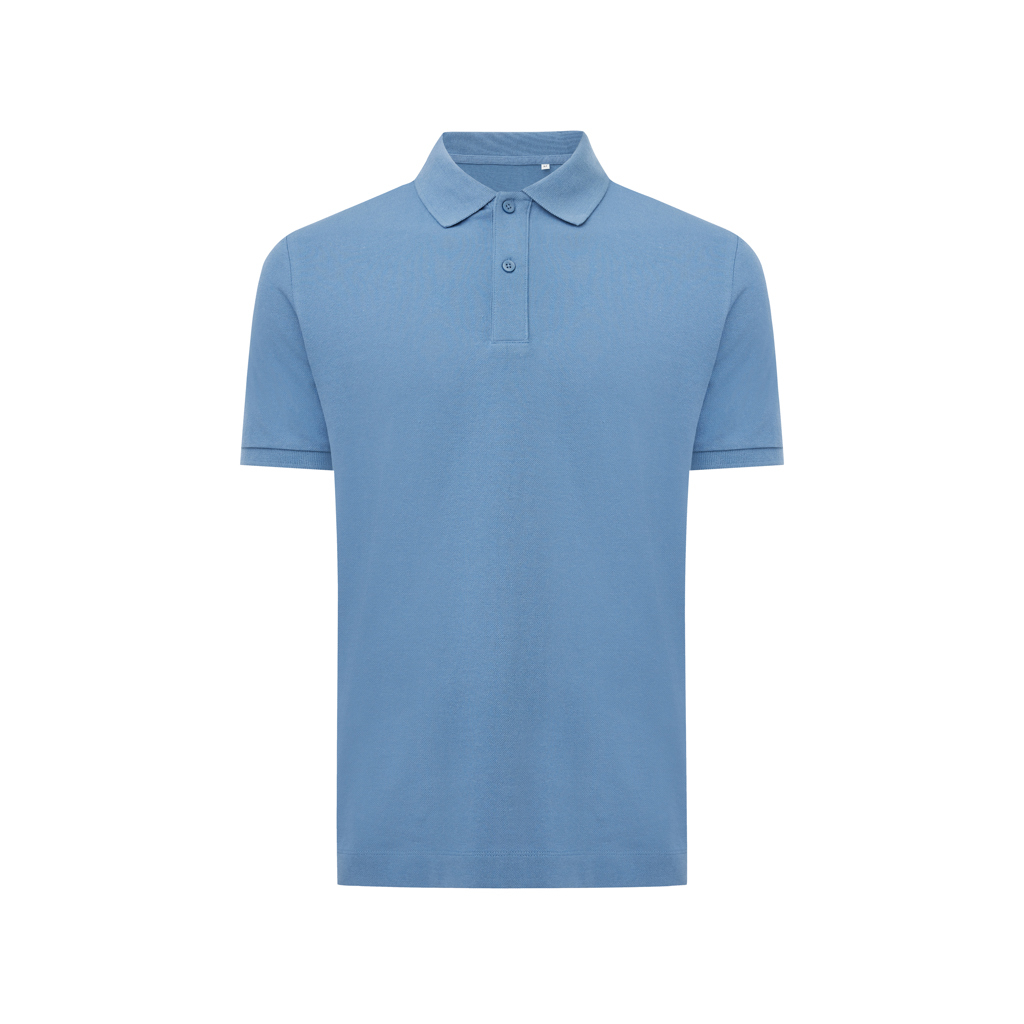 Polo publicitaire unisexe en coton recyclé 220g Iqoniq Yosemite moon blue